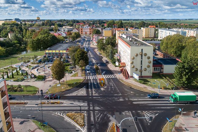 Braniewo, okolica Placu Pilsudskiego. EU, PL, Warm-Maz. Lotnicze.
